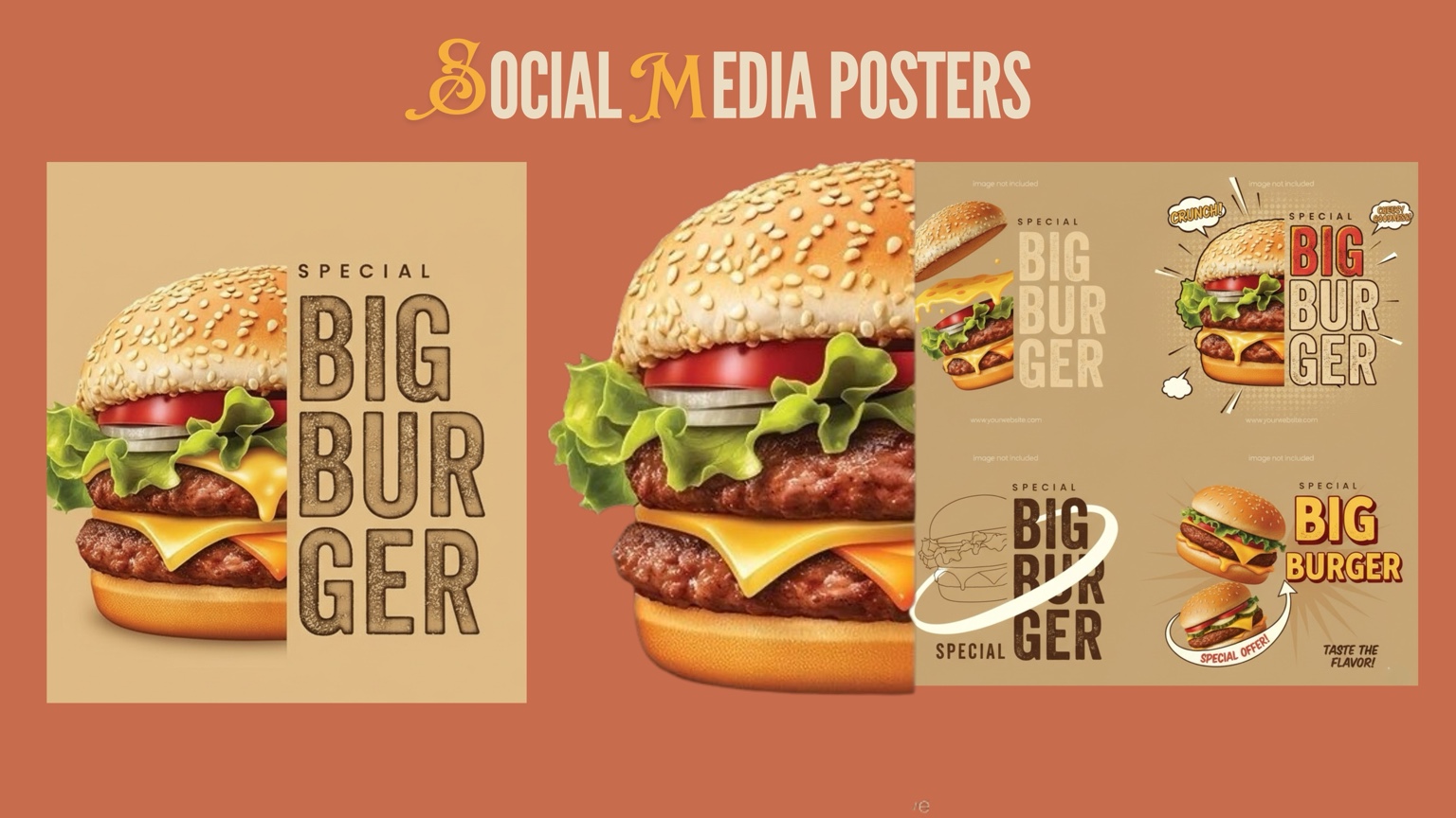 Social media posters burger